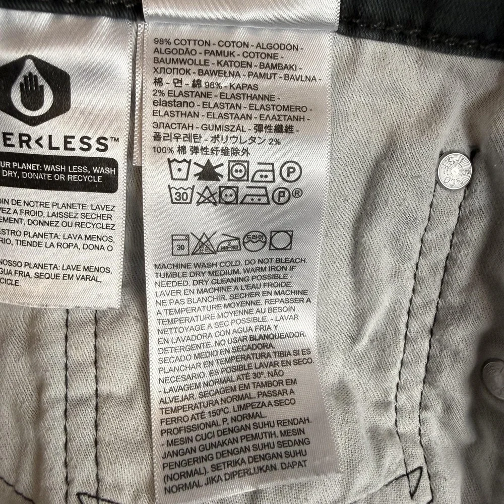 Levi's 502 Jeans Mens 42x32 Gray Charcoal Wash Regular Tapered Stretch Denim